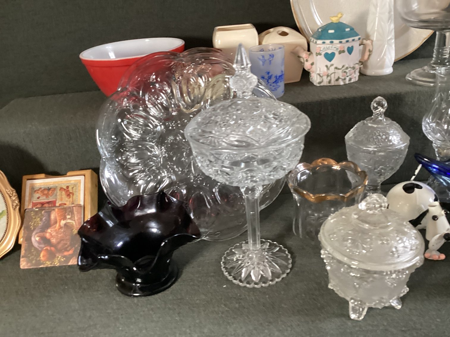 Image for Pyrex Red Bowl and Large Collection of Glassware