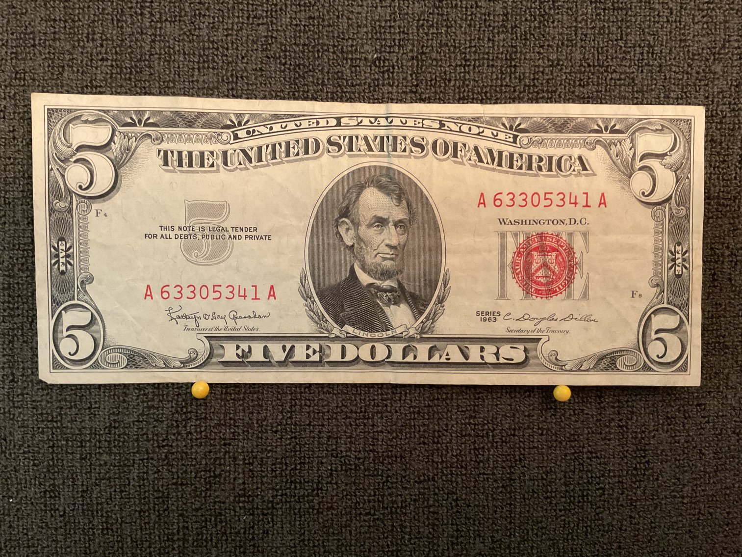 Image for 1963 Red Seal $5 Note