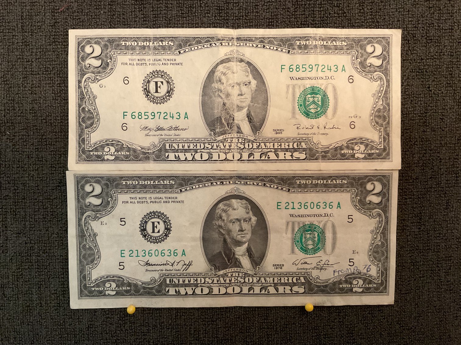 Image for $2 Notes - 1976 & 1995