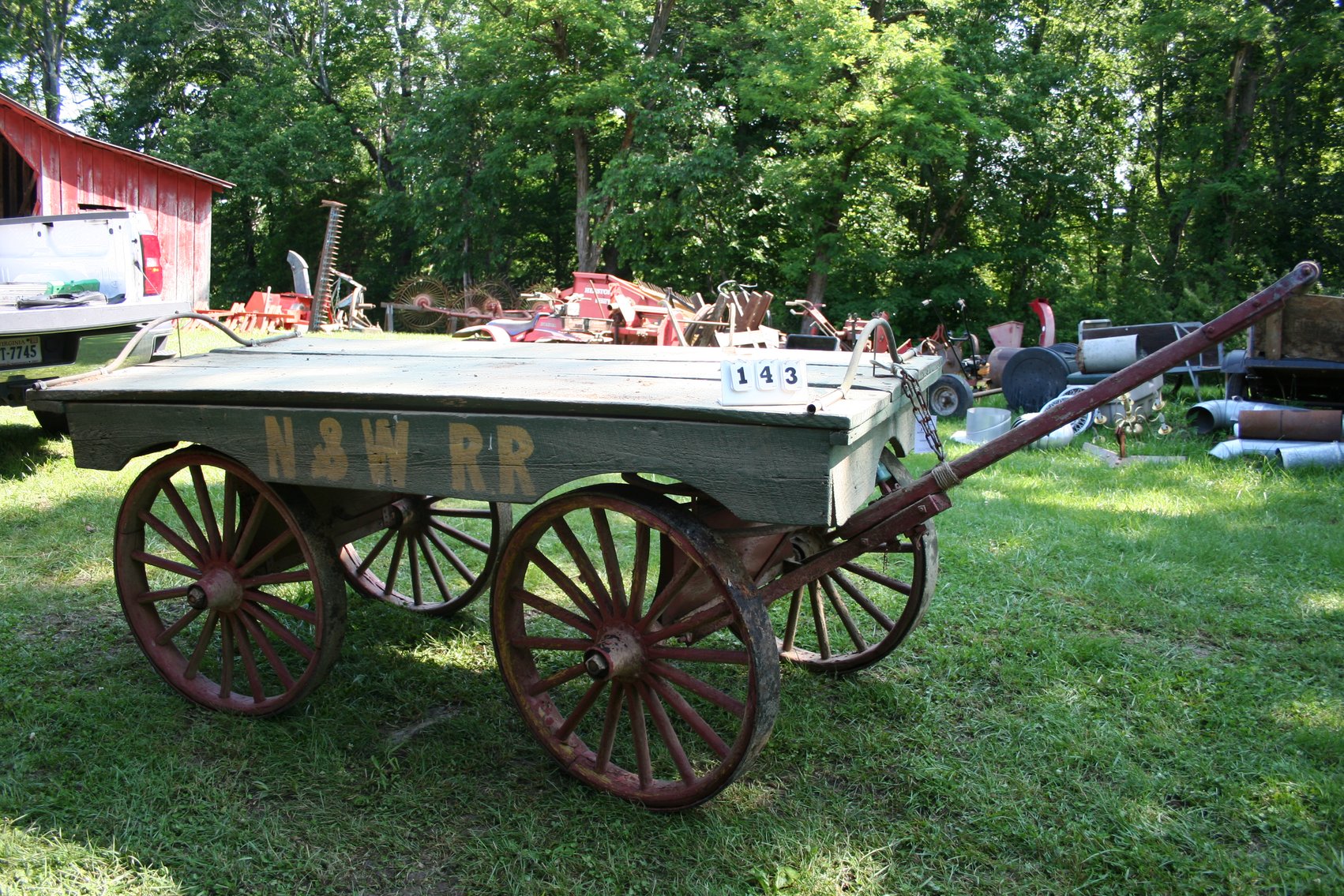 Image for N & W Railroad Baggage Cart 1800's Very Good Condition 7'6 Long