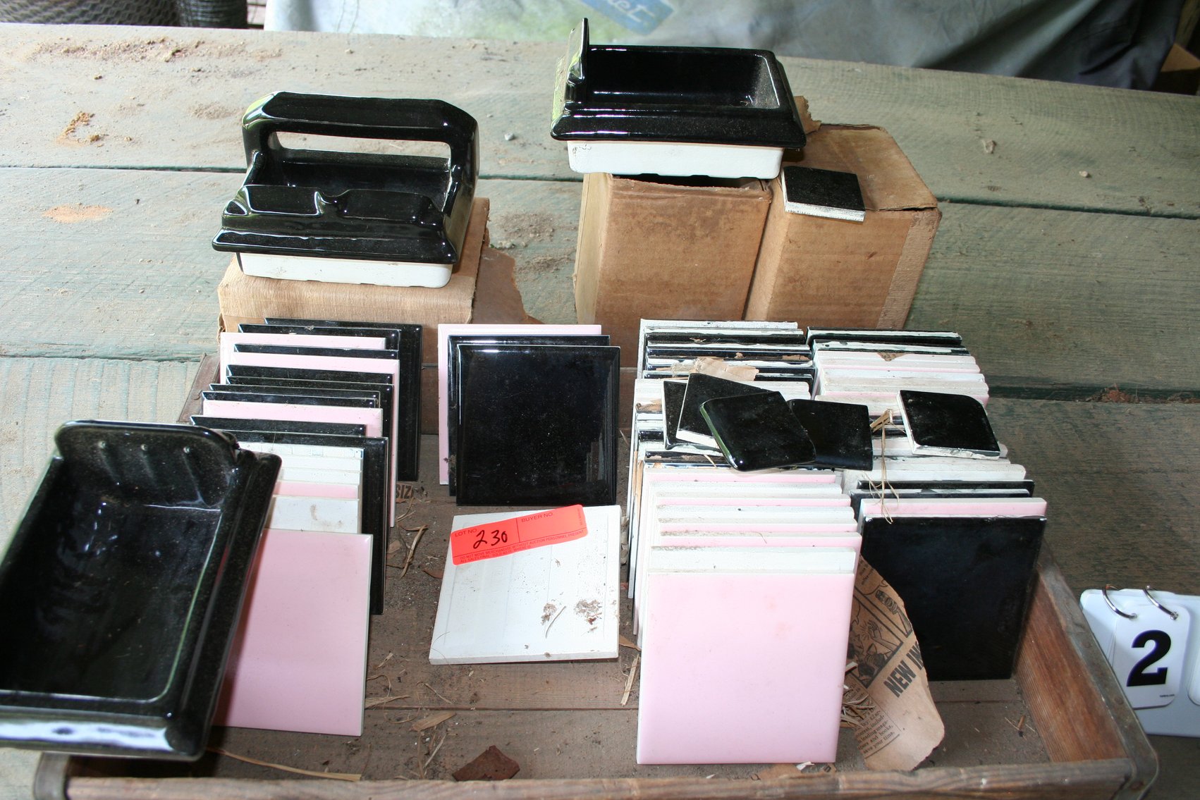 Image for Vintage Ceramic Tiles / Soap Holders