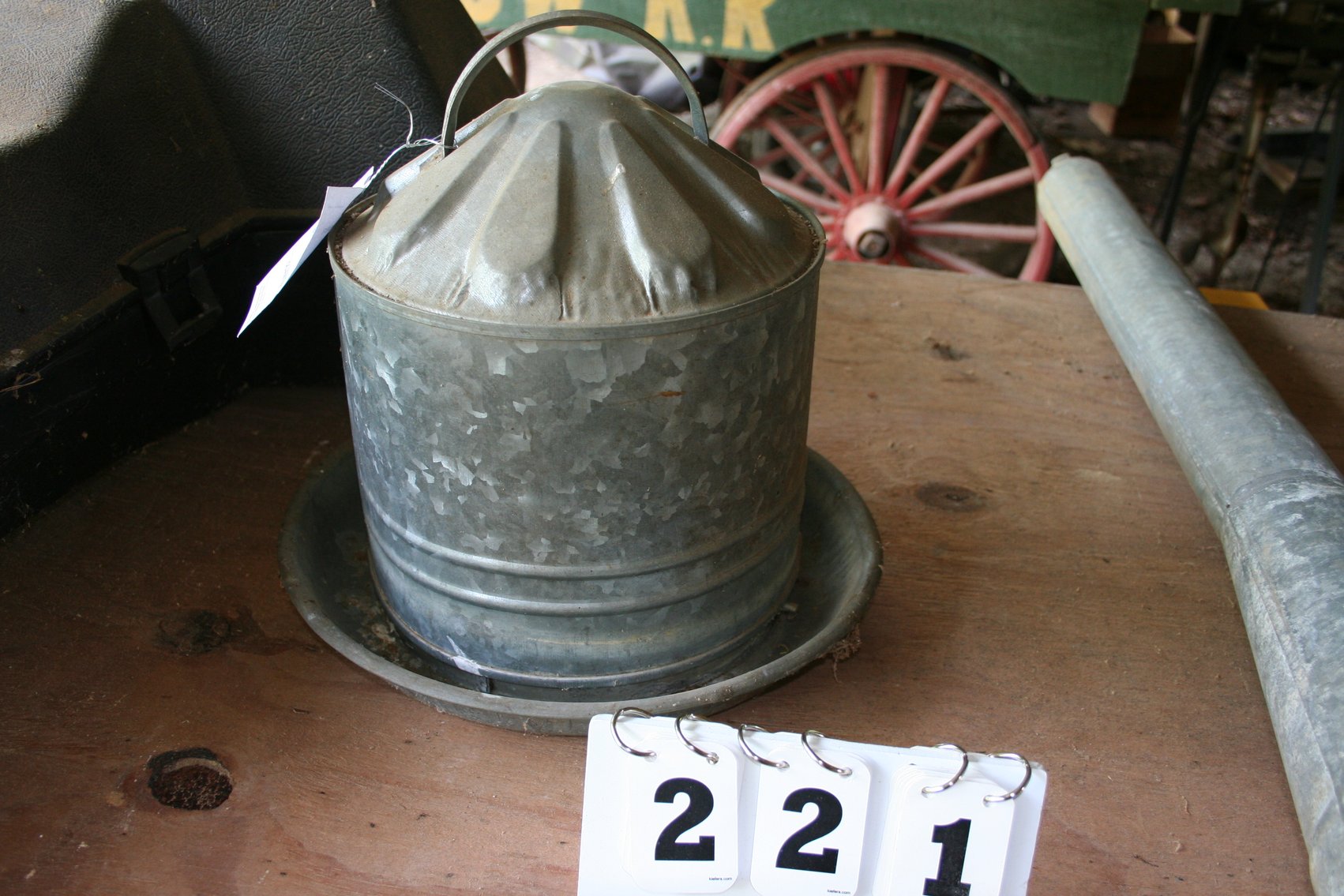 Image for Vintage Zinc Galvanized Chicken Waterer