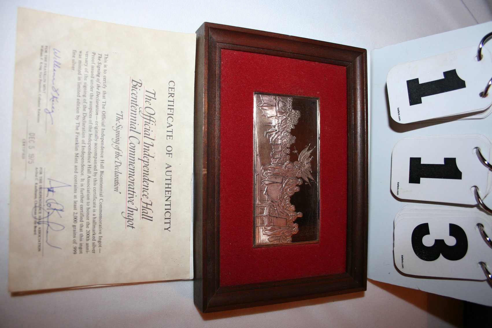 Image for Official Independence Hall Bicentennial Ingot