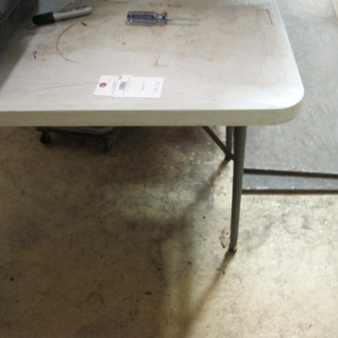 Image for Staples White Folding Table and Contents