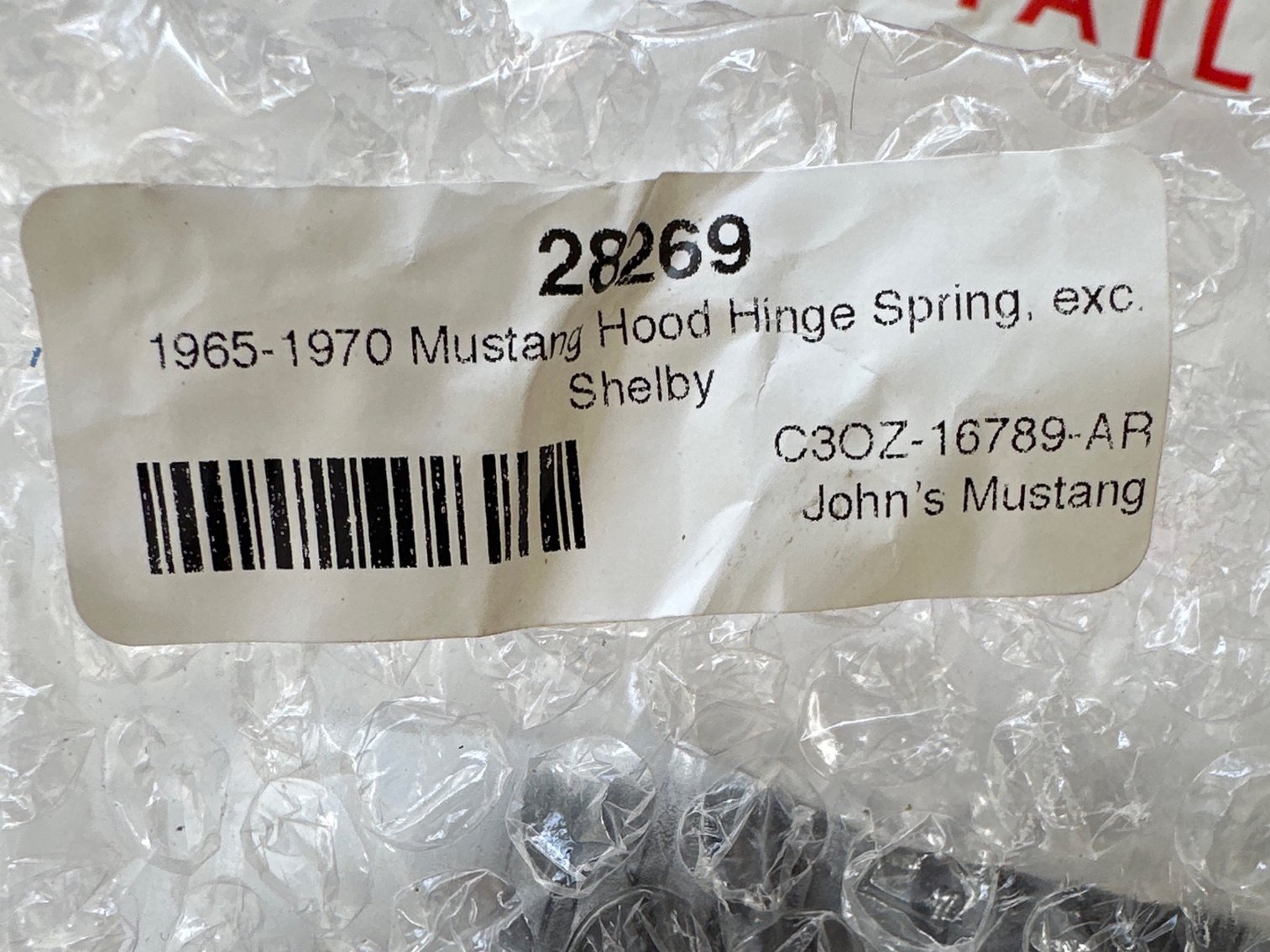 Image for Hood hinge spring set