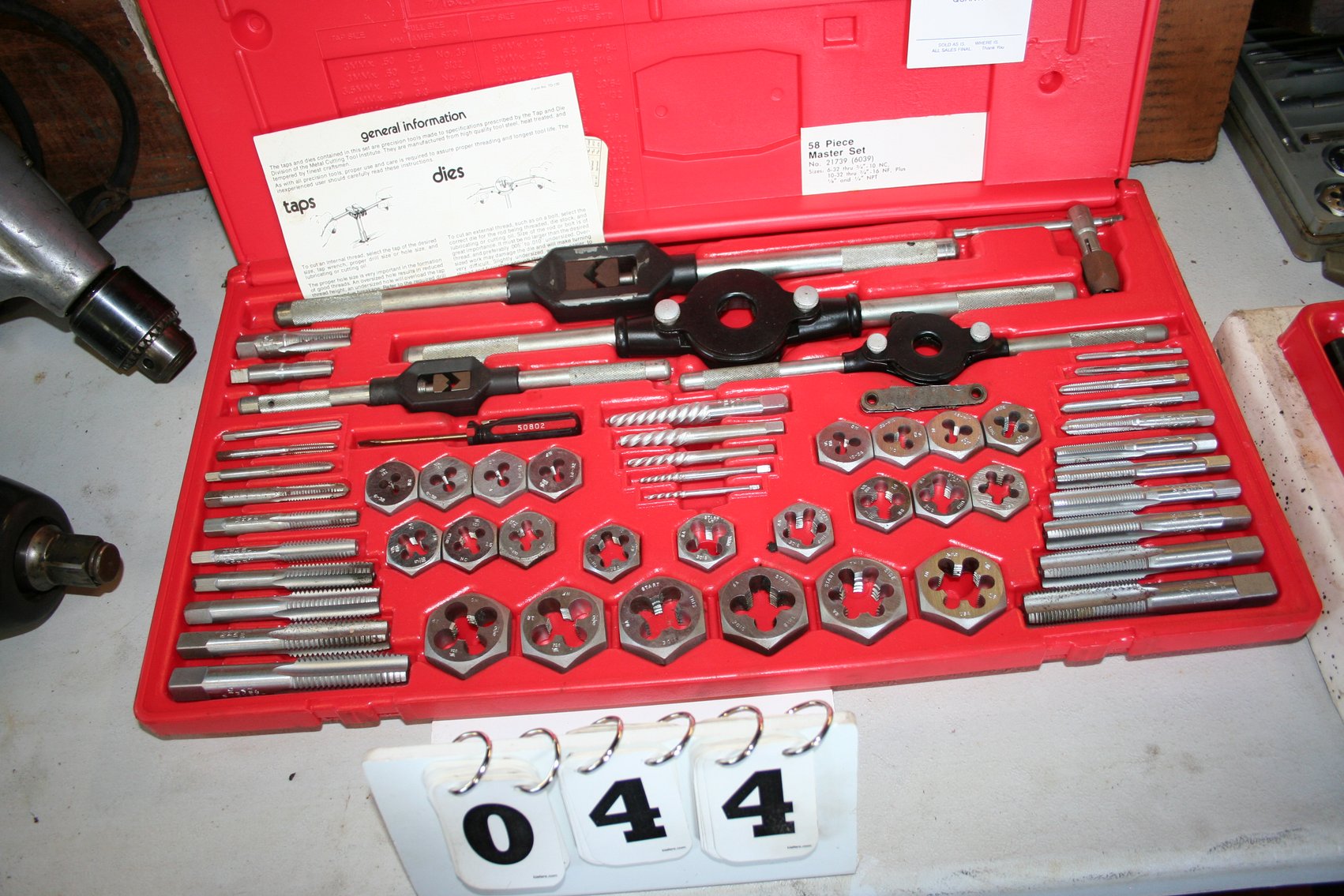 Image for Vermont America Tap & Die 58 Piece (New)