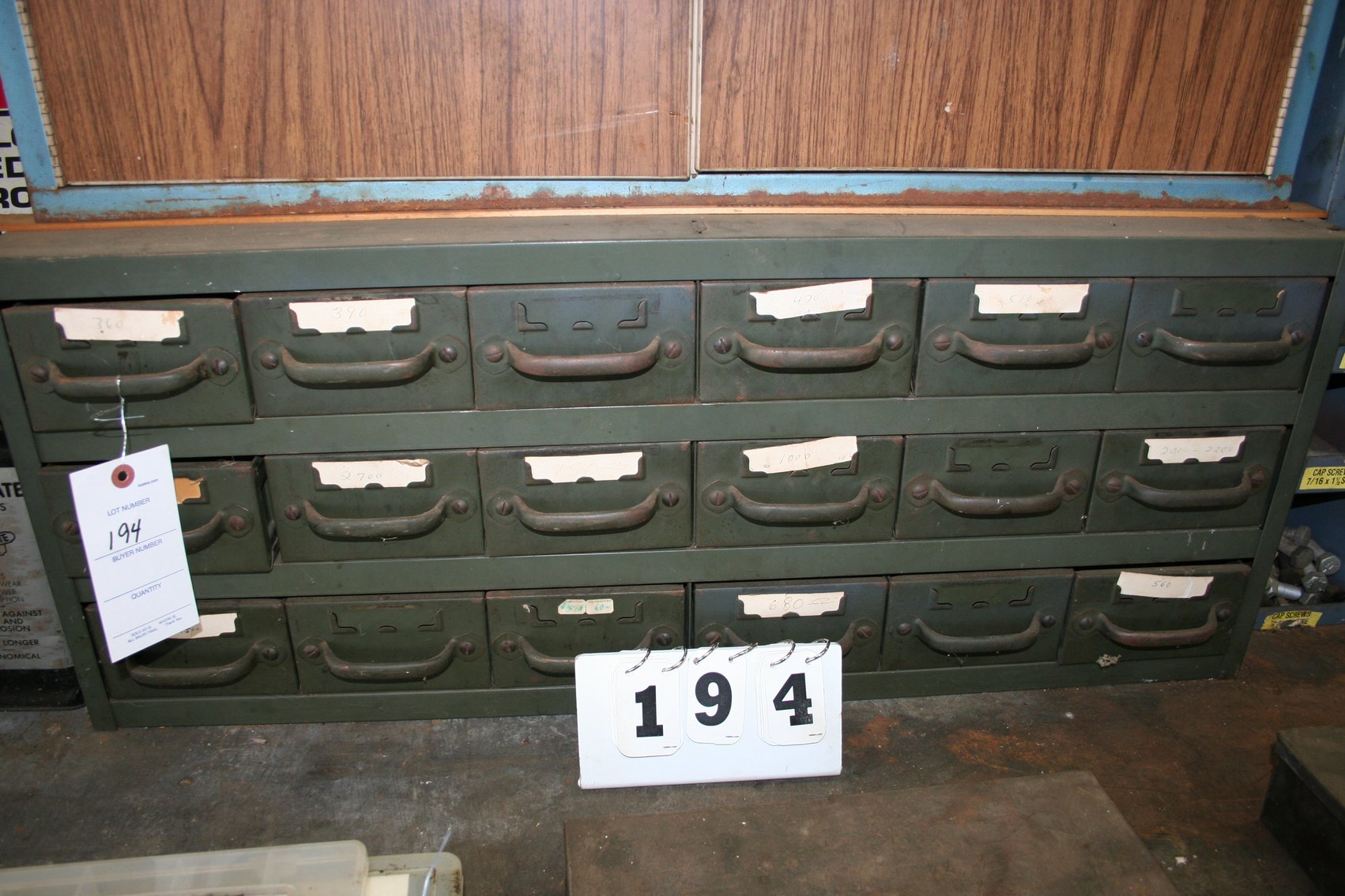 Image for Metal 18 Drawer Cabinet and Contents