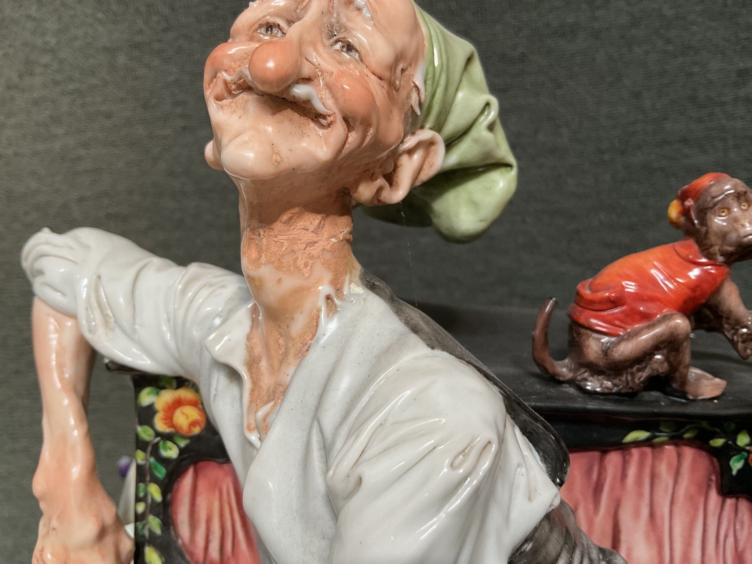 Image for Capodimonte Organ Grinder & Monkey Figurine