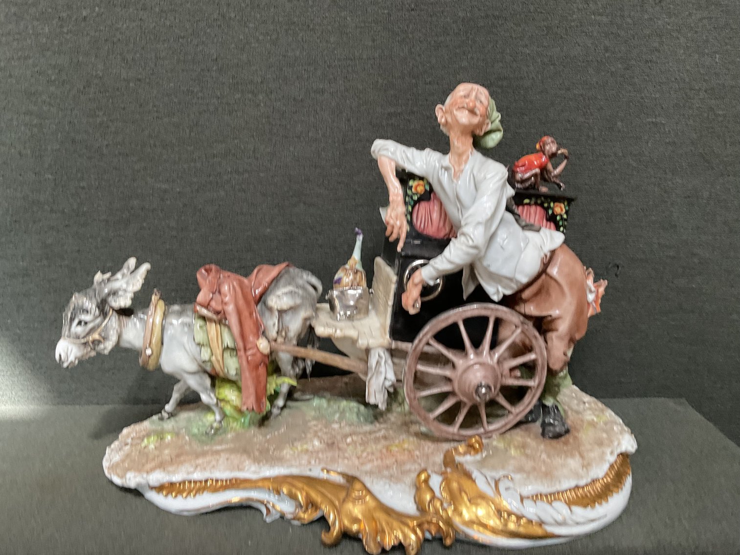 Image for Capodimonte Organ Grinder & Monkey Figurine