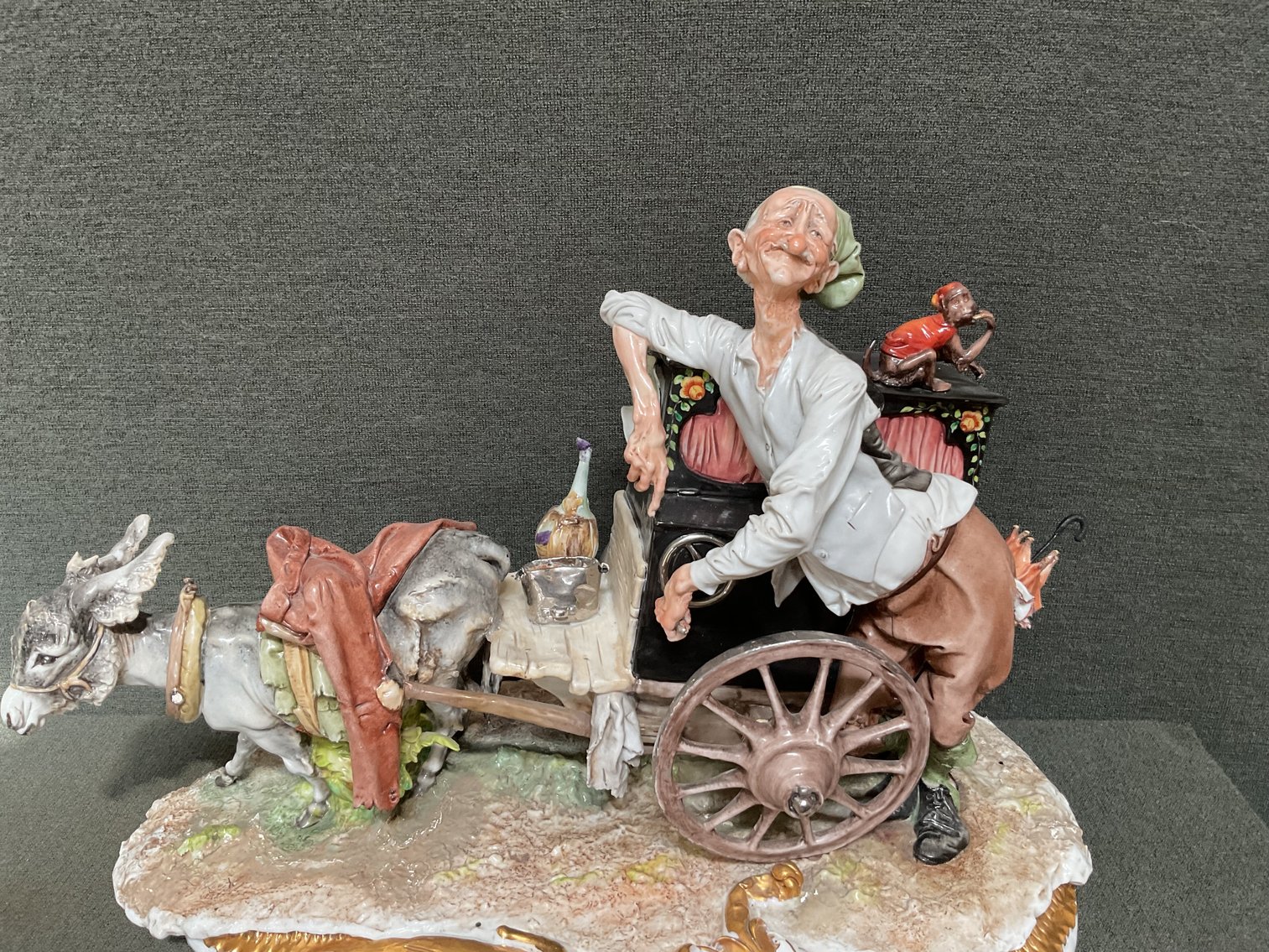 Image for Capodimonte Organ Grinder & Monkey Figurine