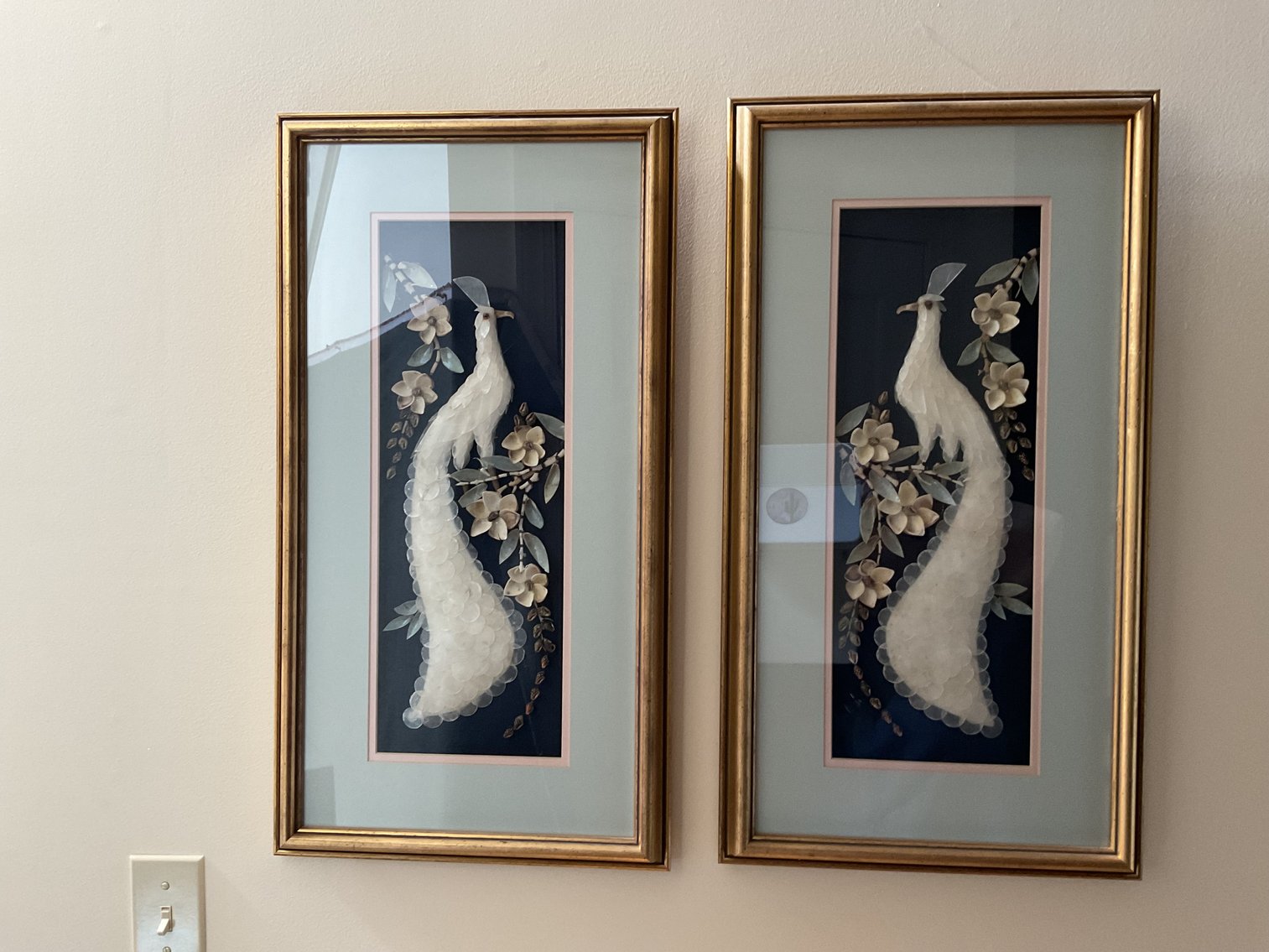 Image for Pair of Framed Shell Art Pictures