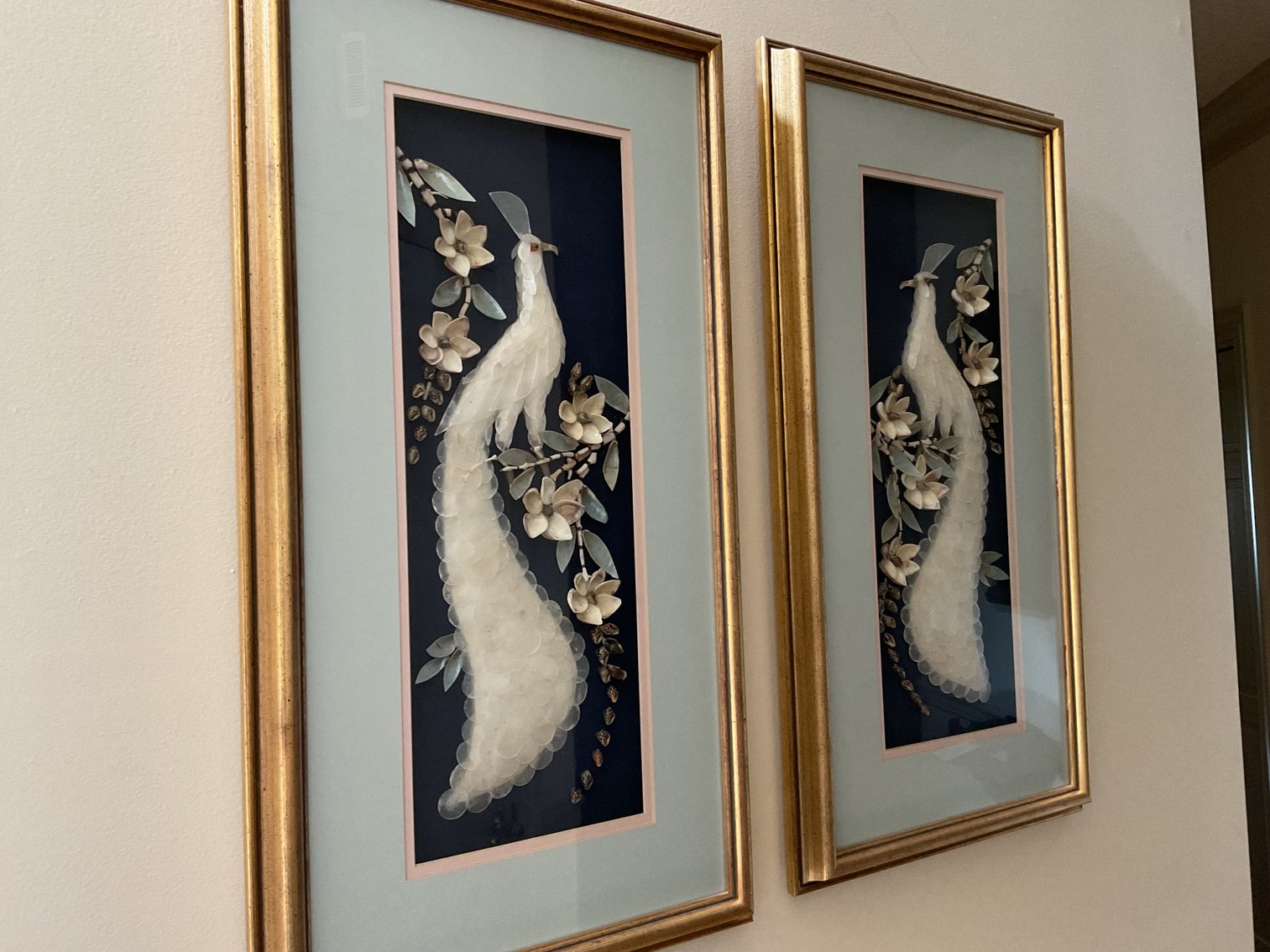 Image for Pair of Framed Shell Art Pictures