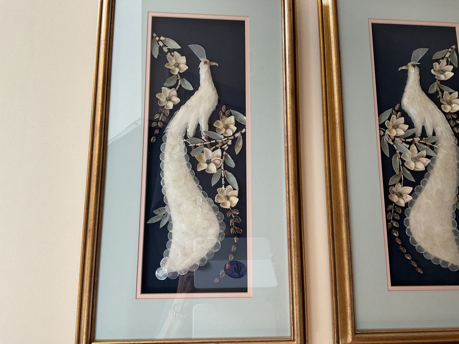 Image for Pair of Framed Shell Art Pictures