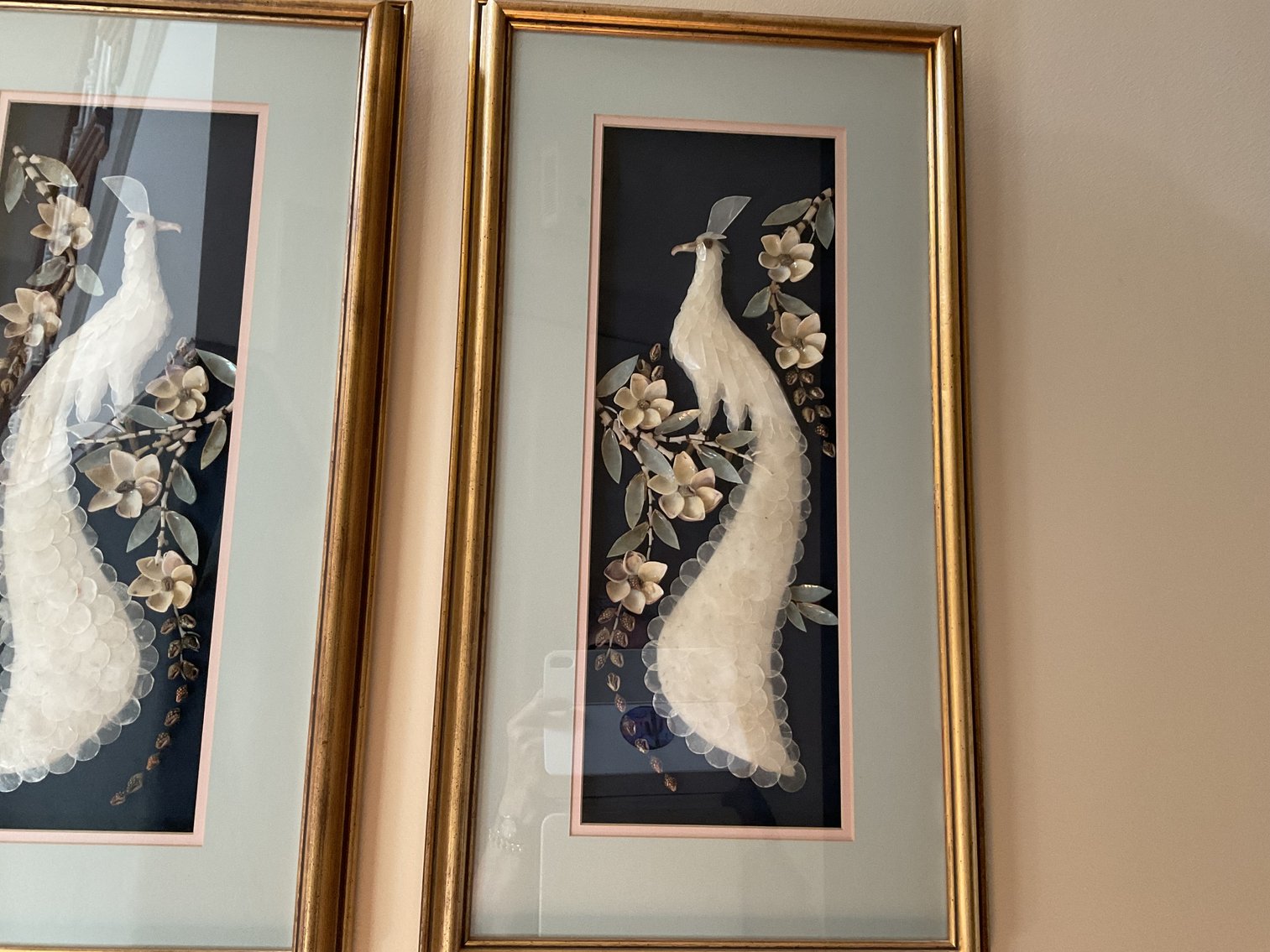 Image for Pair of Framed Shell Art Pictures