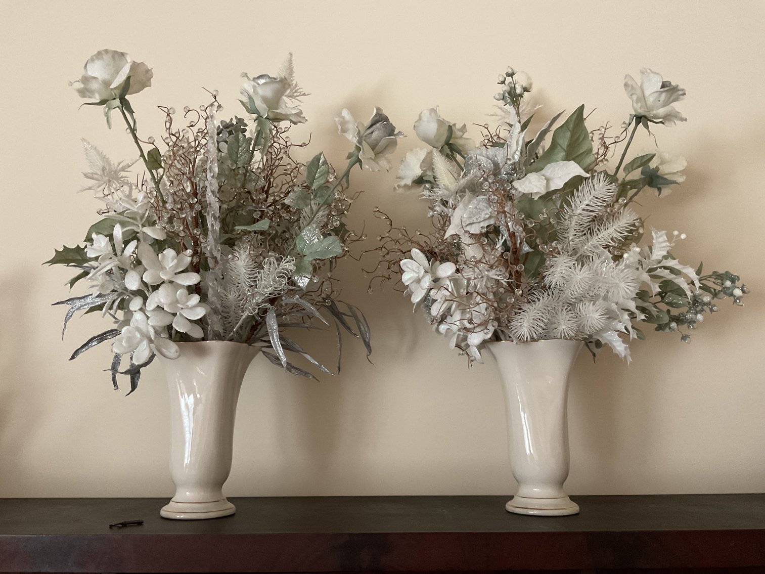 Image for Pair of Vases with Floral Arrangements