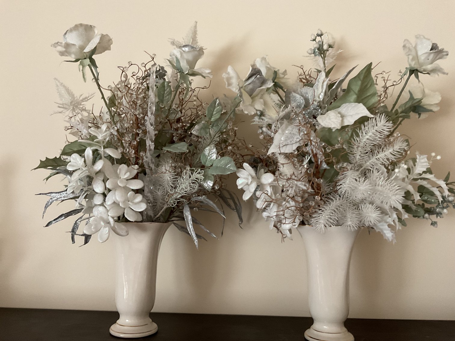 Image for Pair of Vases with Floral Arrangements