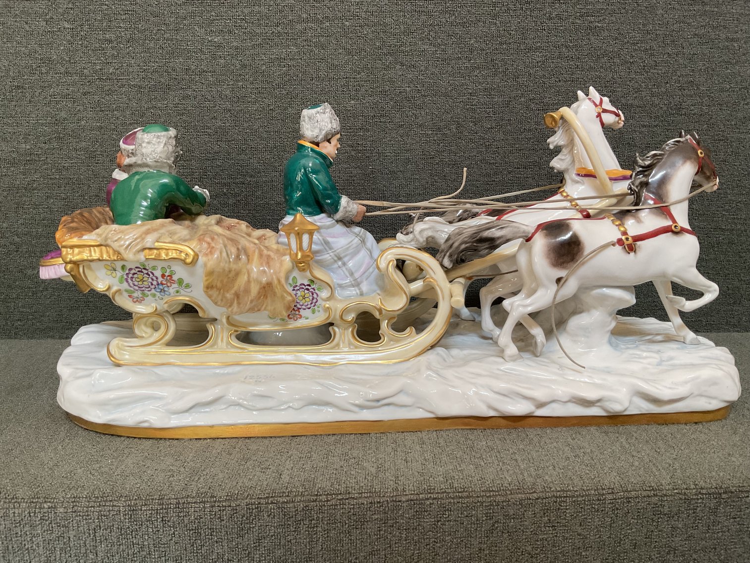 Image for Dresden Alsbach “Horse and Sleigh” Figurine
