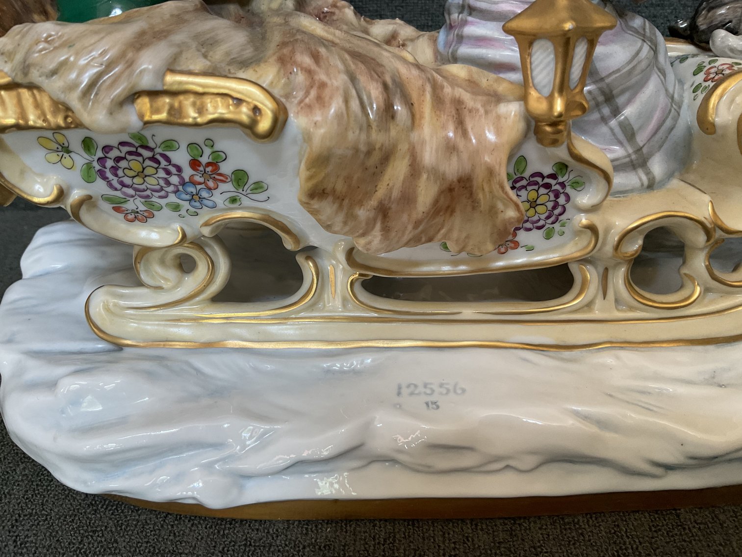 Image for Dresden Alsbach “Horse and Sleigh” Figurine