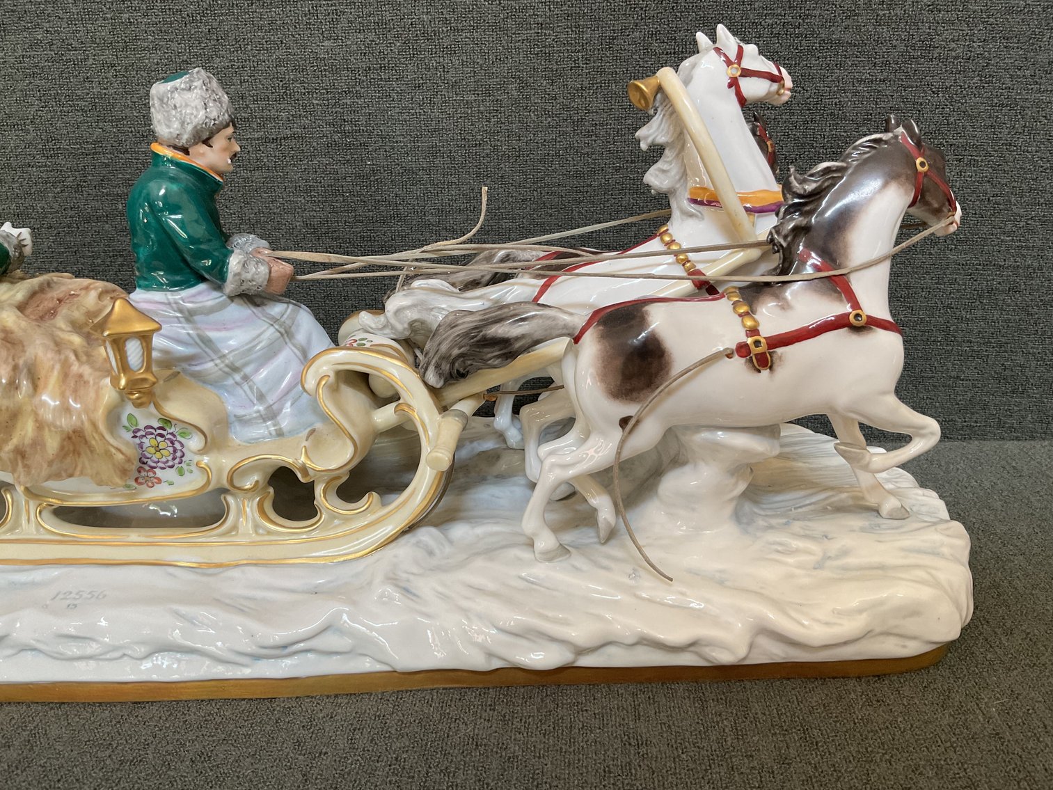 Image for Dresden Alsbach “Horse and Sleigh” Figurine