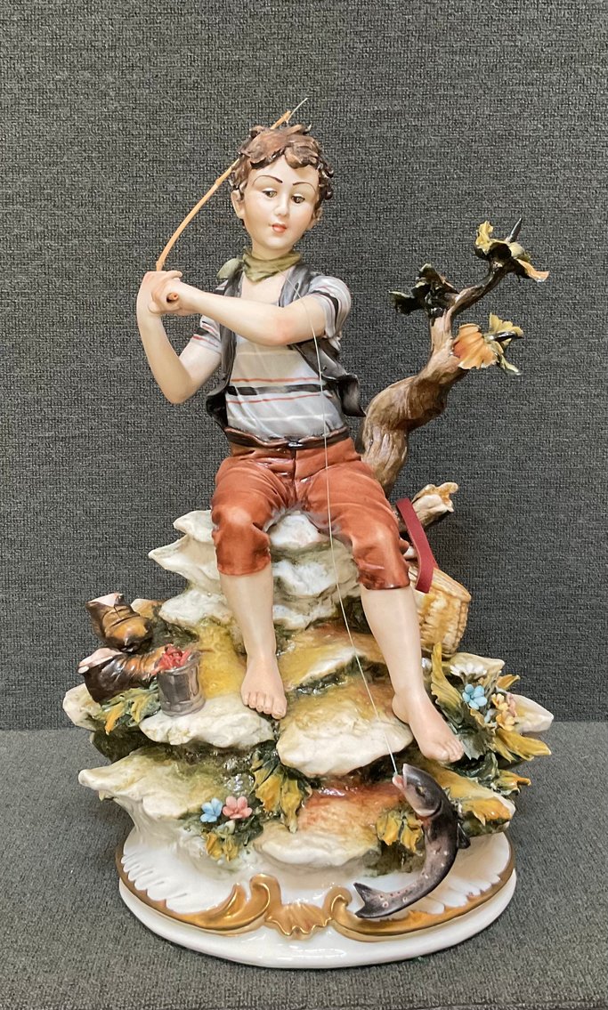 Image for Capodimonte Fisherman Figurine - Artist Signed