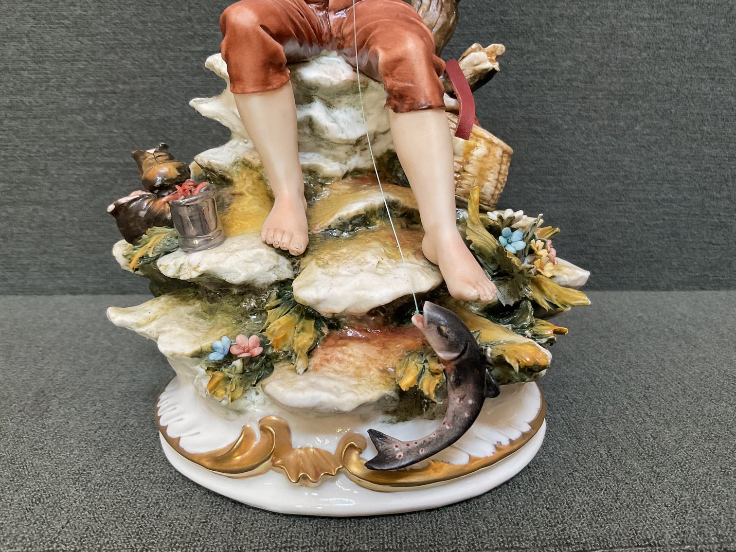 Image for Capodimonte Fisherman Figurine - Artist Signed
