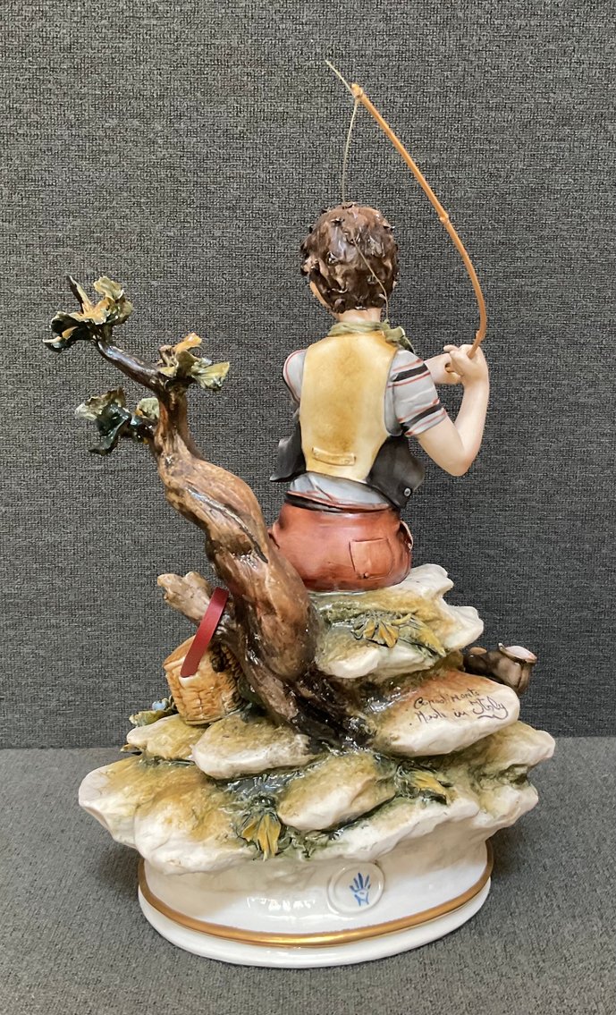 Image for Capodimonte Fisherman Figurine - Artist Signed