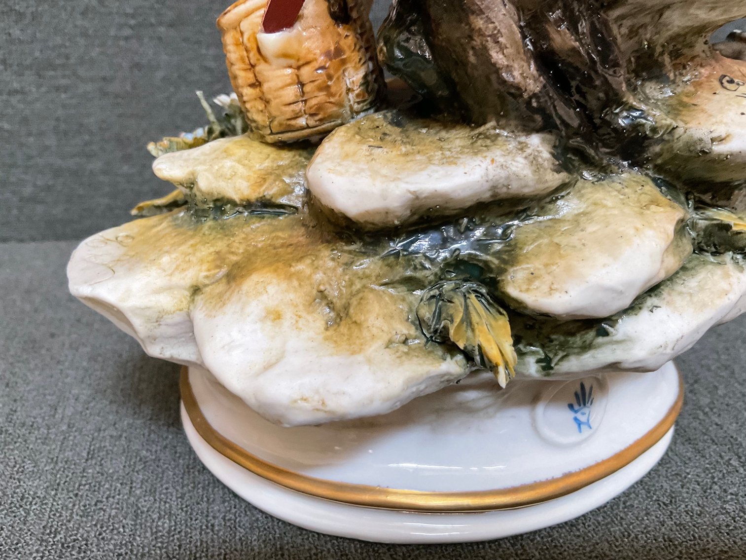 Image for Capodimonte Fisherman Figurine - Artist Signed