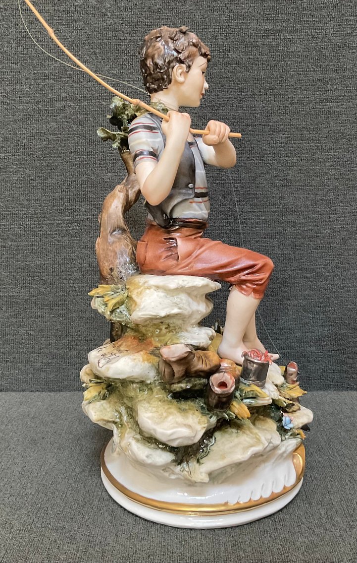 Image for Capodimonte Fisherman Figurine - Artist Signed