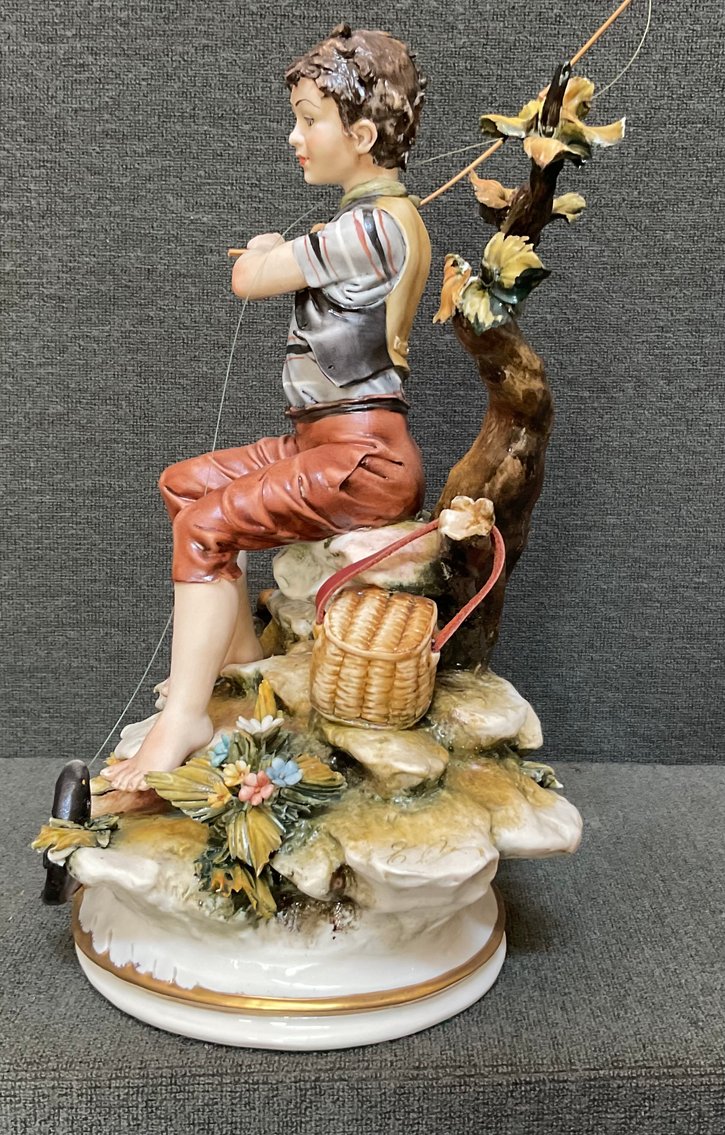 Image for Capodimonte Fisherman Figurine - Artist Signed