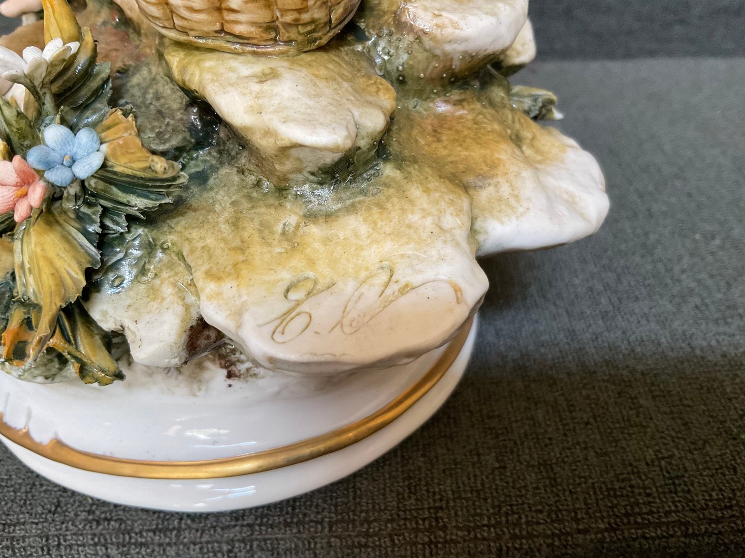 Image for Capodimonte Fisherman Figurine - Artist Signed