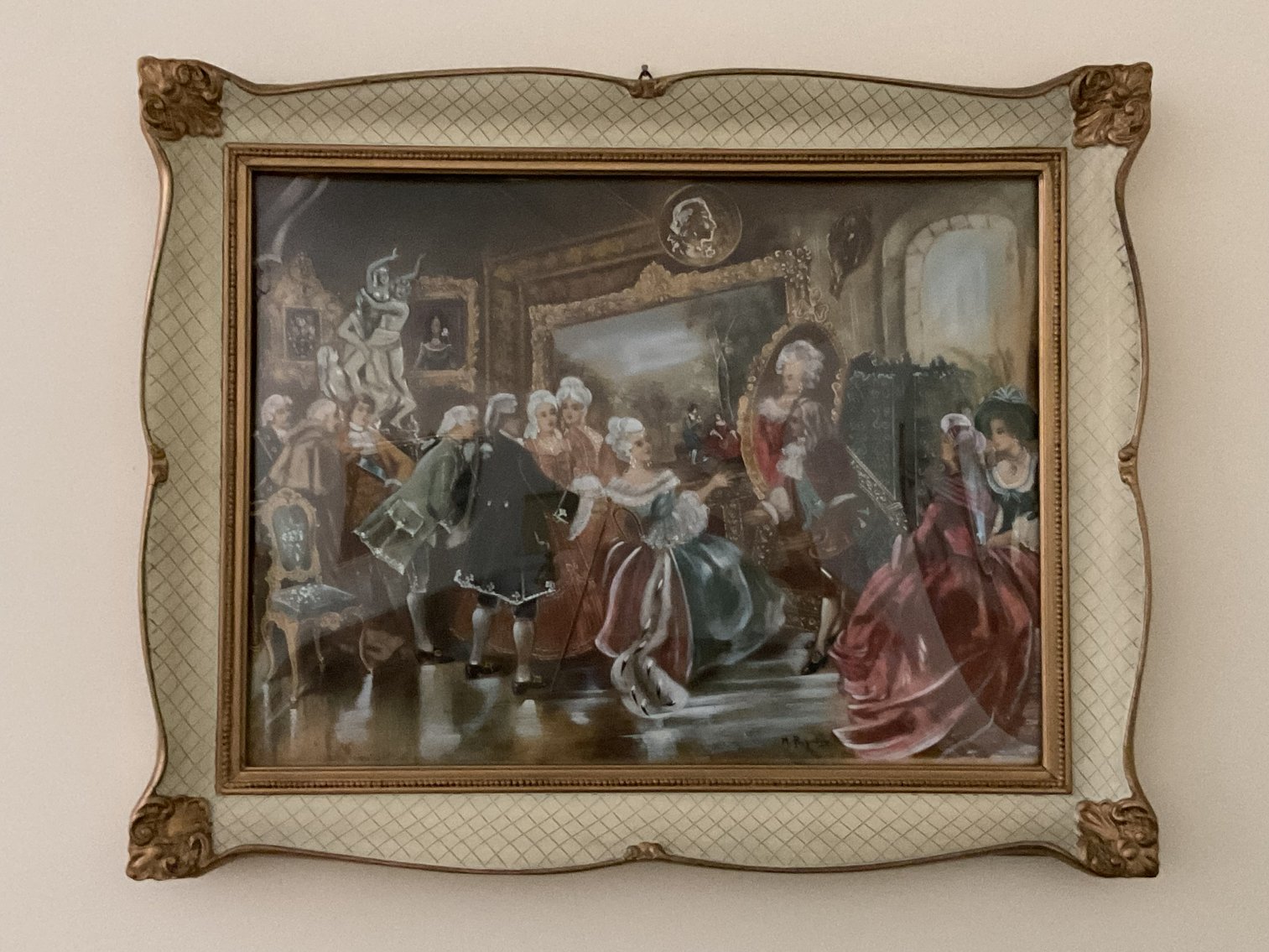 Image for Victorian Print in Painted Frame