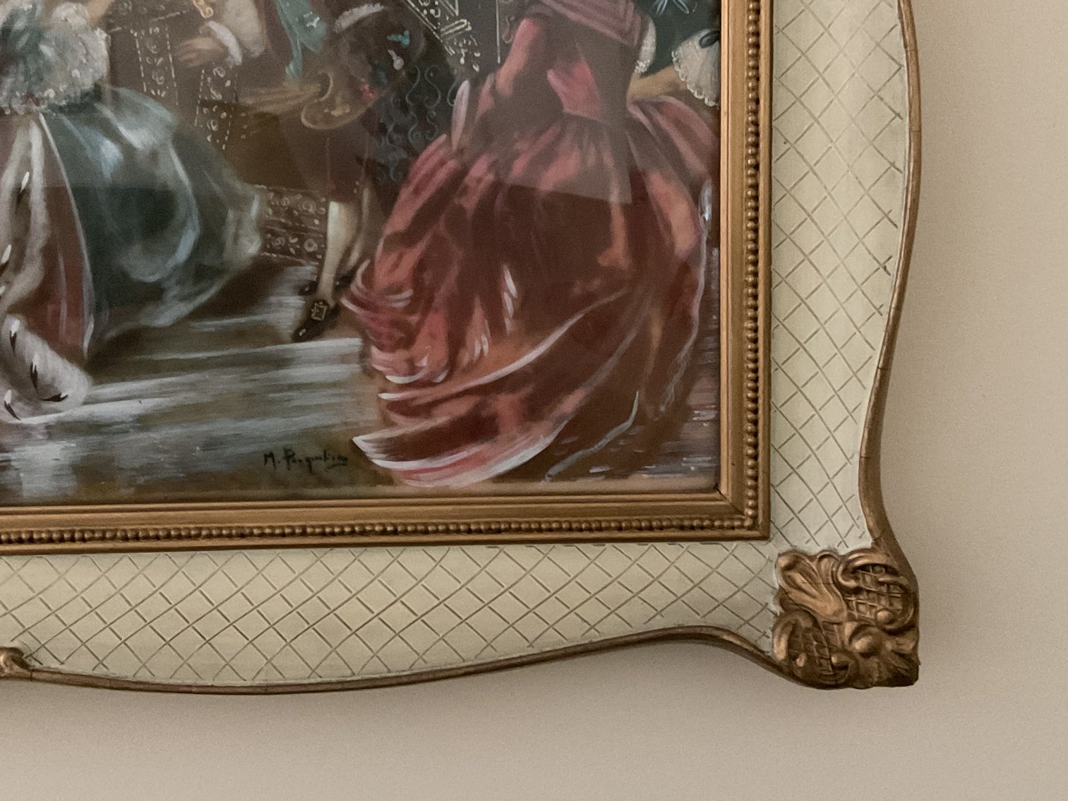 Image for Victorian Print in Painted Frame