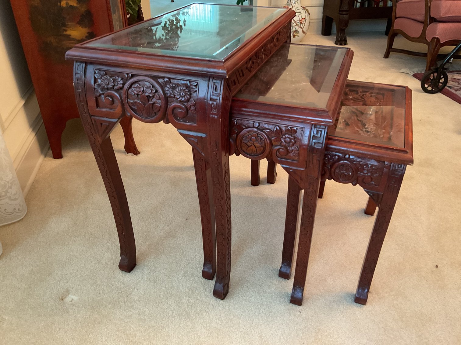 Image for Asian Mahogany Nesting Tables