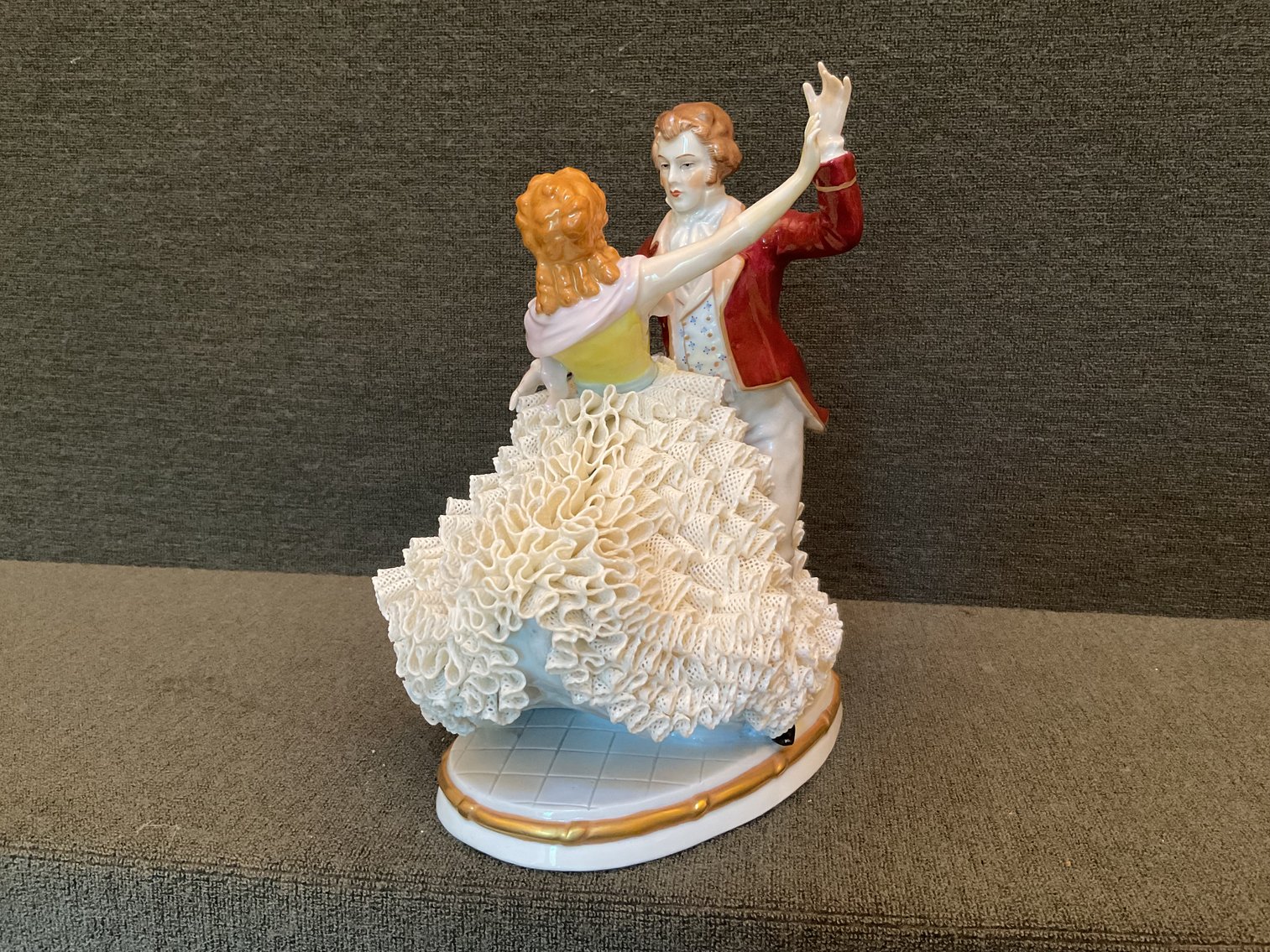 Image for Rare Dresden Lace Sitzendorf Dancing Couple