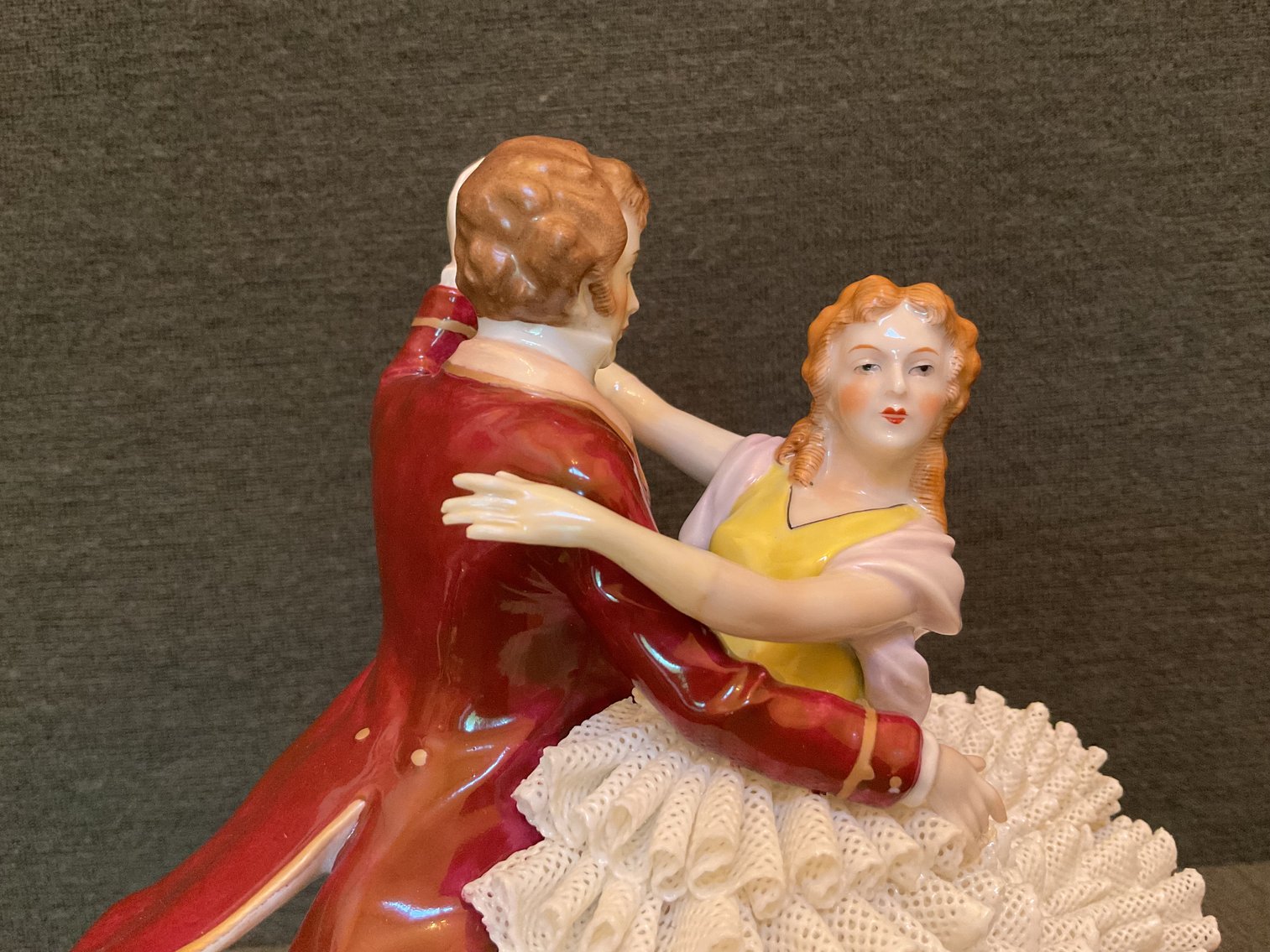 Image for Rare Dresden Lace Sitzendorf Dancing Couple