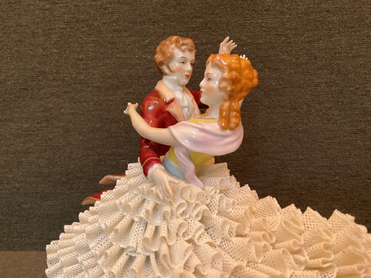 Image for Rare Dresden Lace Sitzendorf Dancing Couple