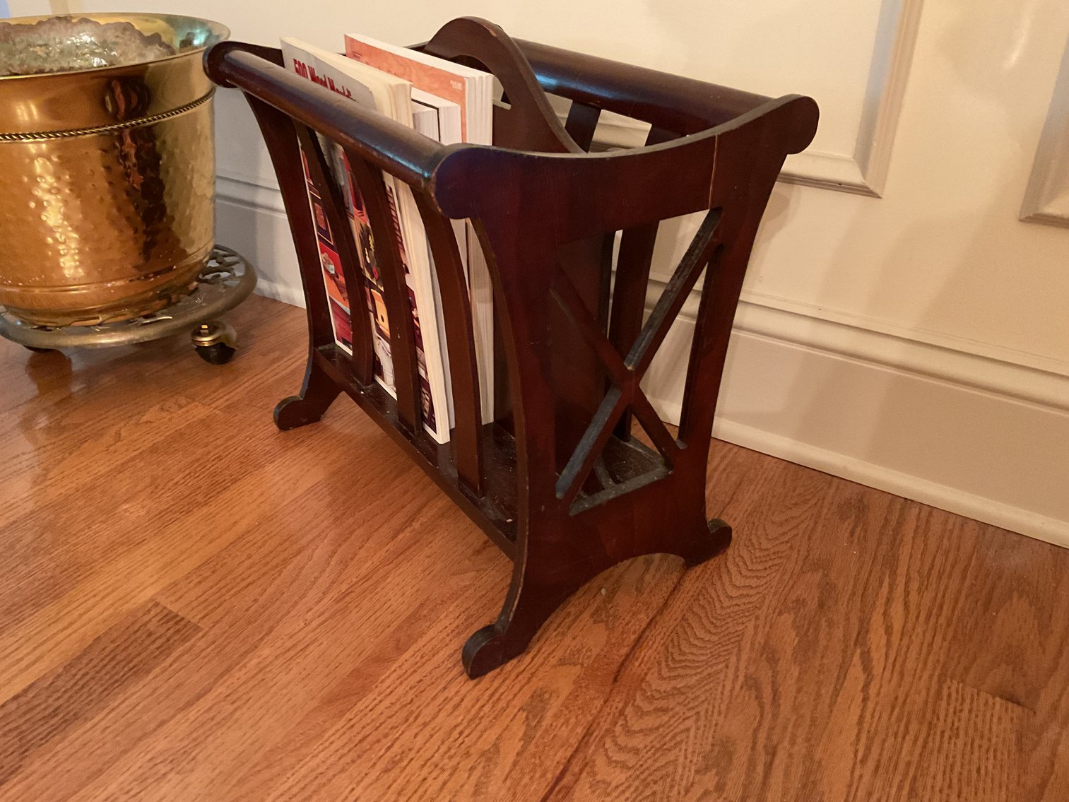 Image for Magazine Rack and Brass Planter