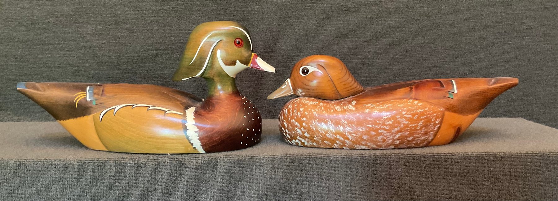 Image for Pair of Decoys - Carved Wood Ducks