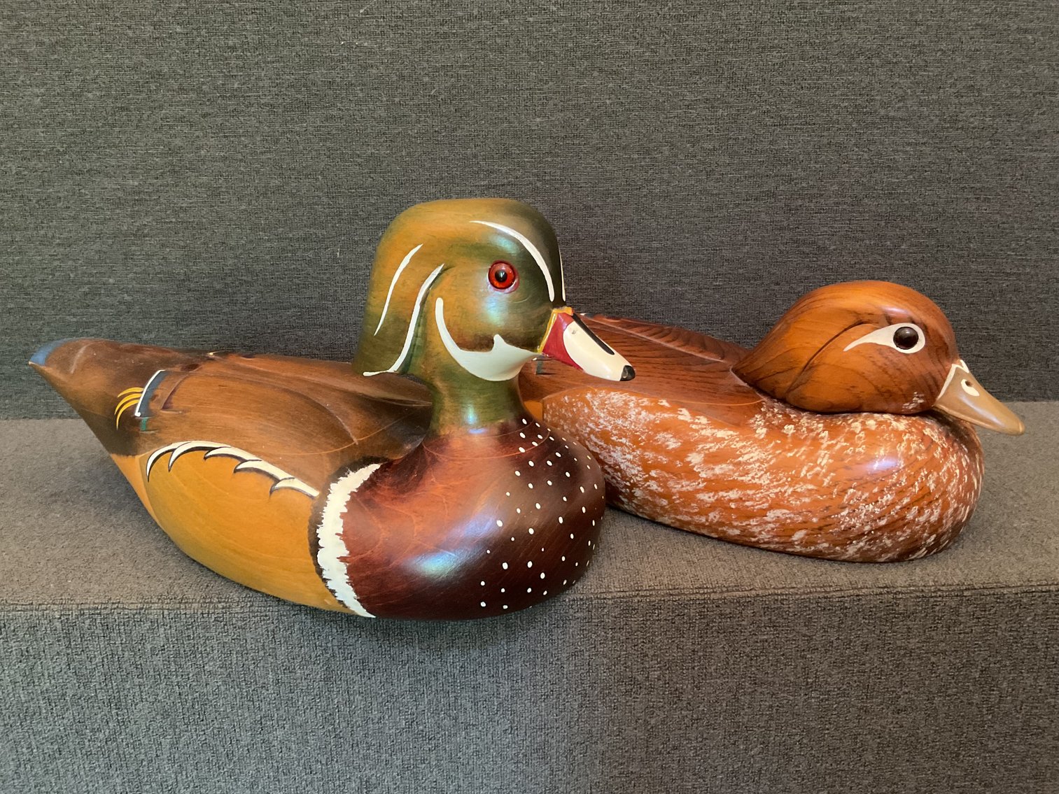Image for Pair of Decoys - Carved Wood Ducks