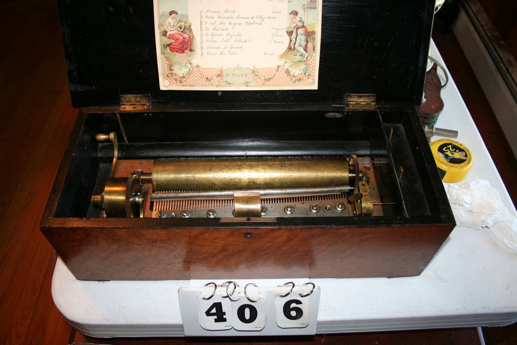 Image for JH Heller Cylinder Music Box Birds Eye Maple Case, Ratchet Wind