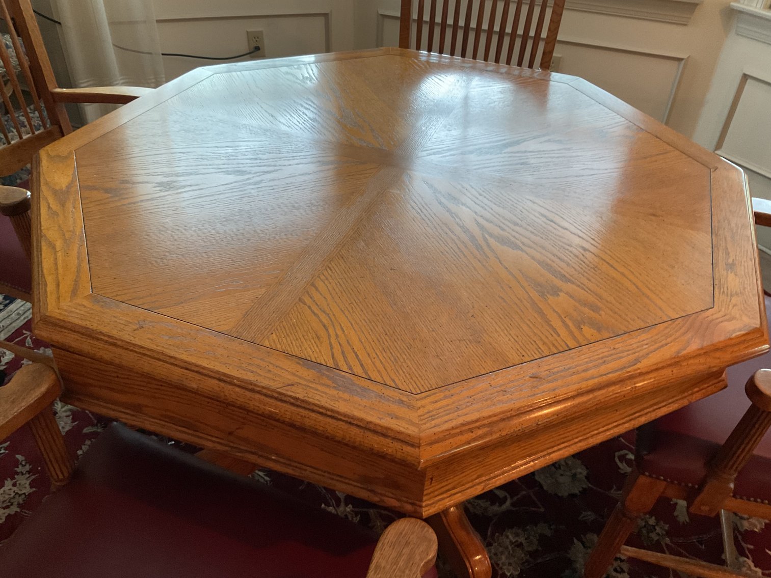 Image for Oak Game/Dining Table and 6 Chairs
