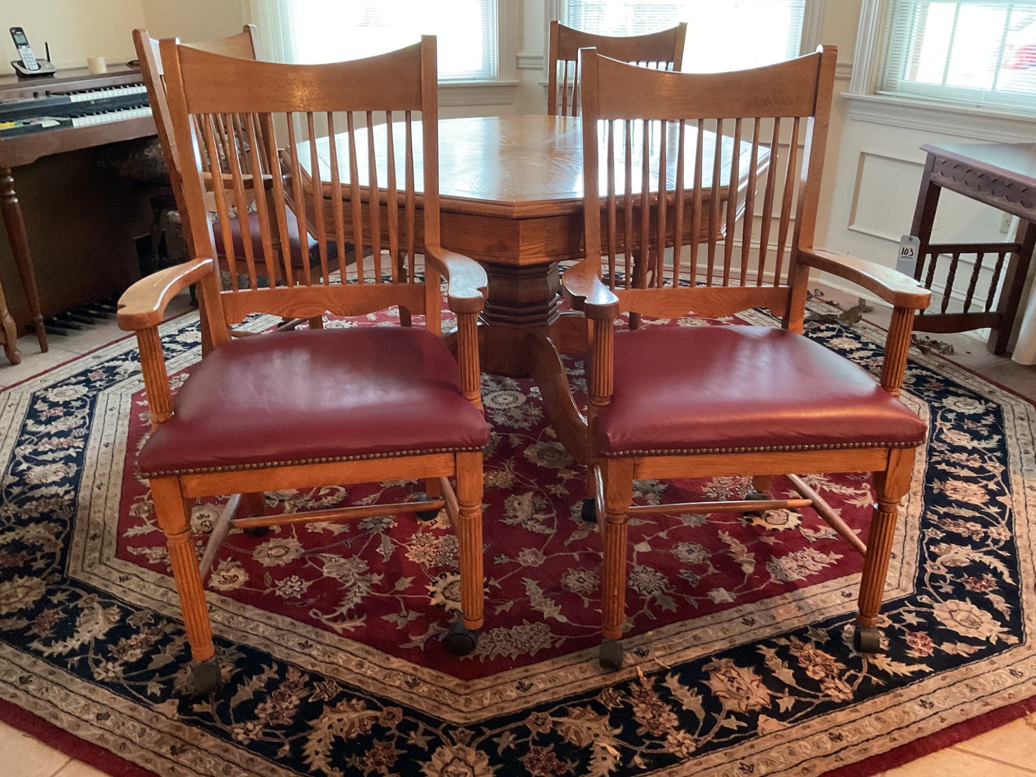 Image for Oak Game/Dining Table and 6 Chairs