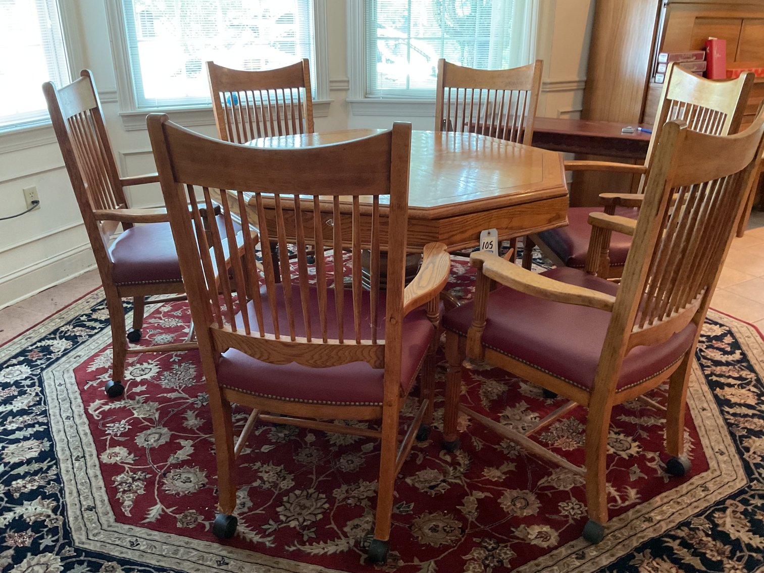 Image for Oak Game/Dining Table and 6 Chairs