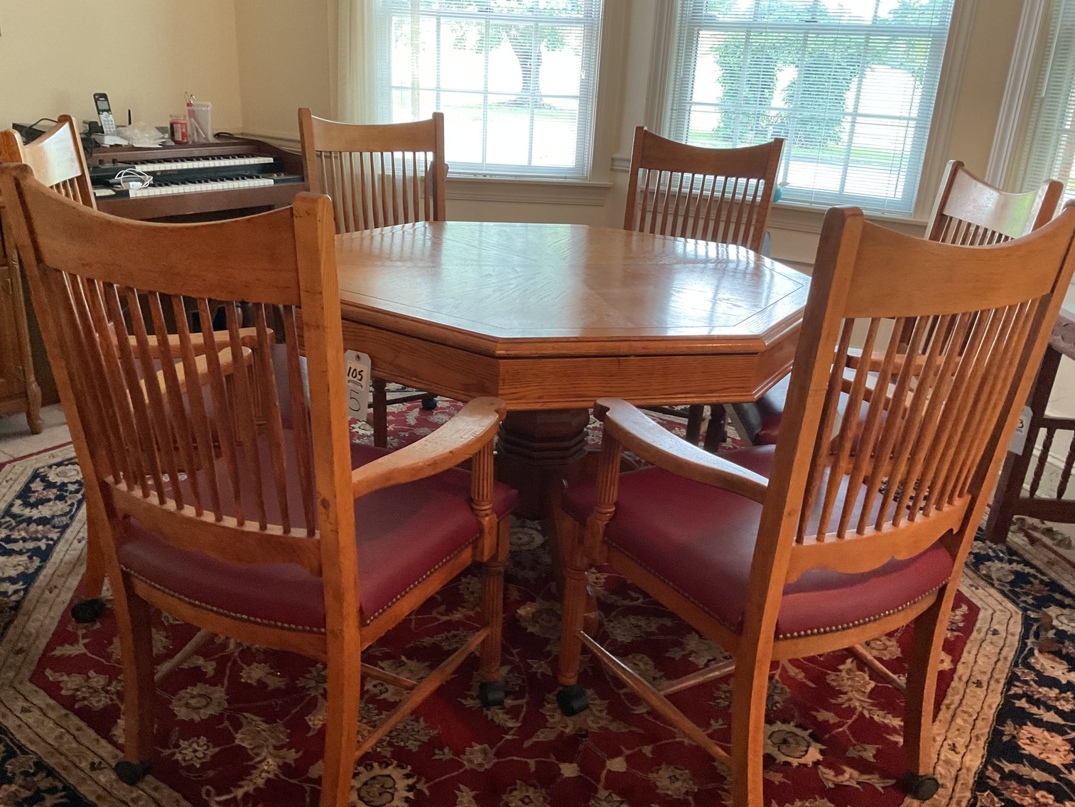 Image for Oak Game/Dining Table and 6 Chairs