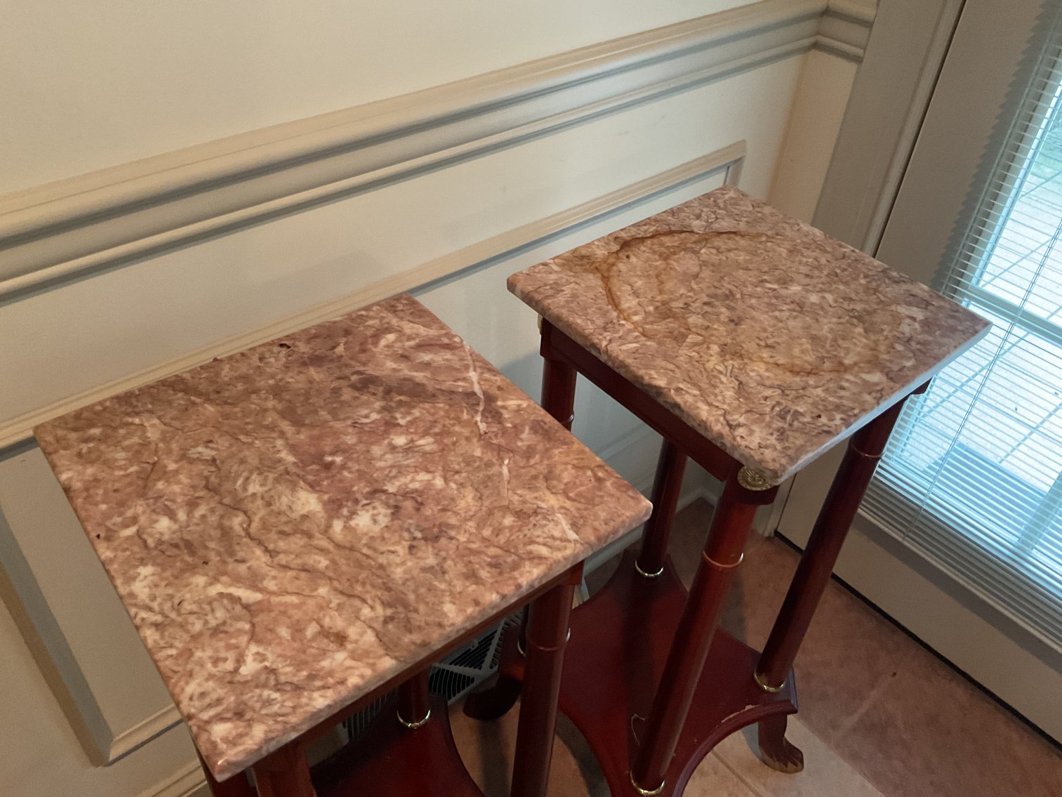 Image for Pair of Marble Top Plant Stands
