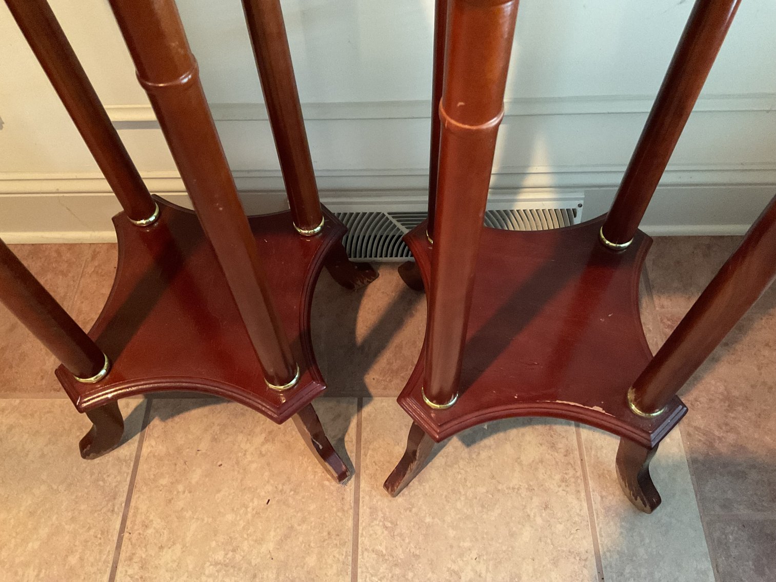 Image for Pair of Marble Top Plant Stands