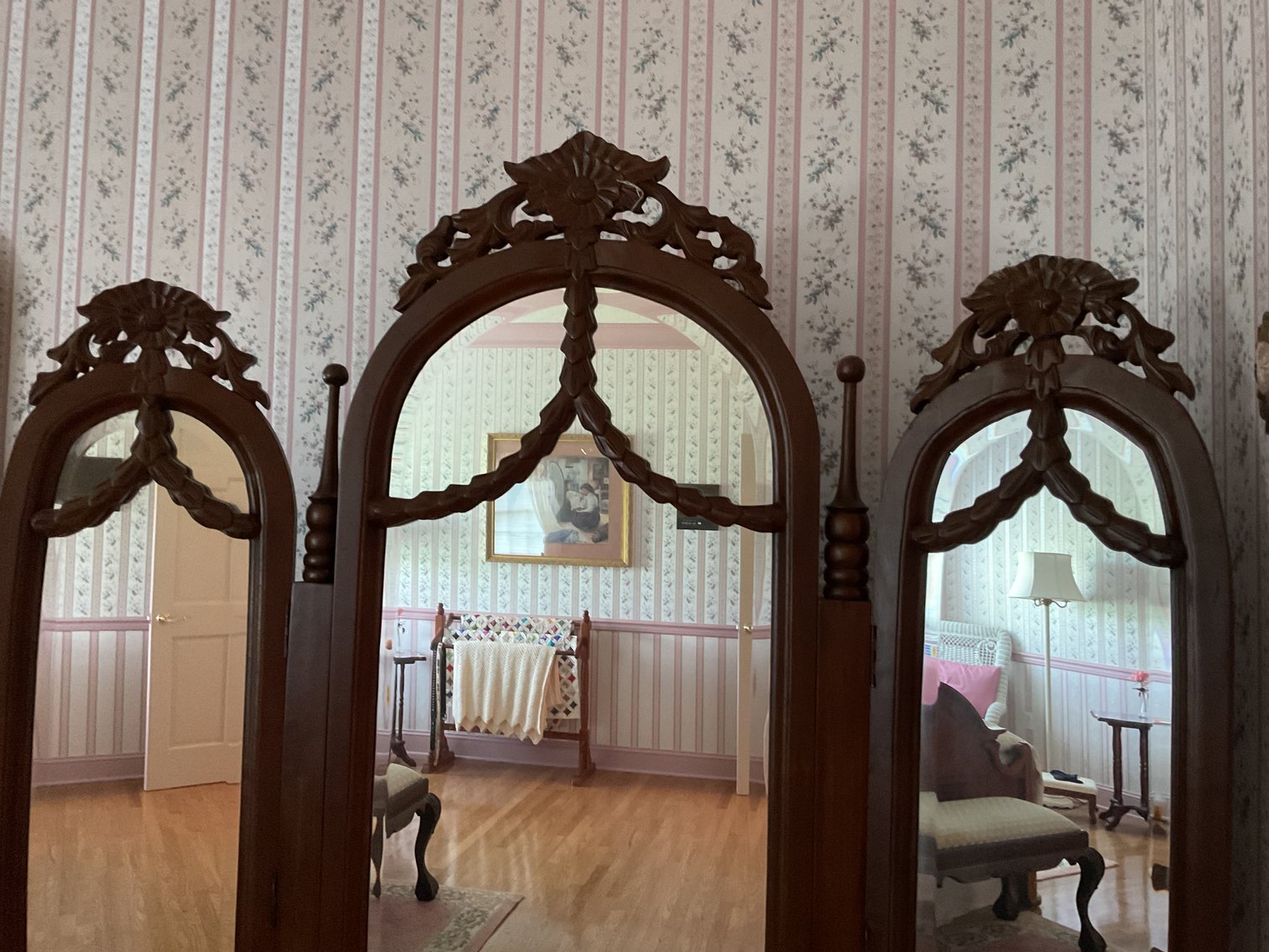 Image for Mahogany Mirror on Stand