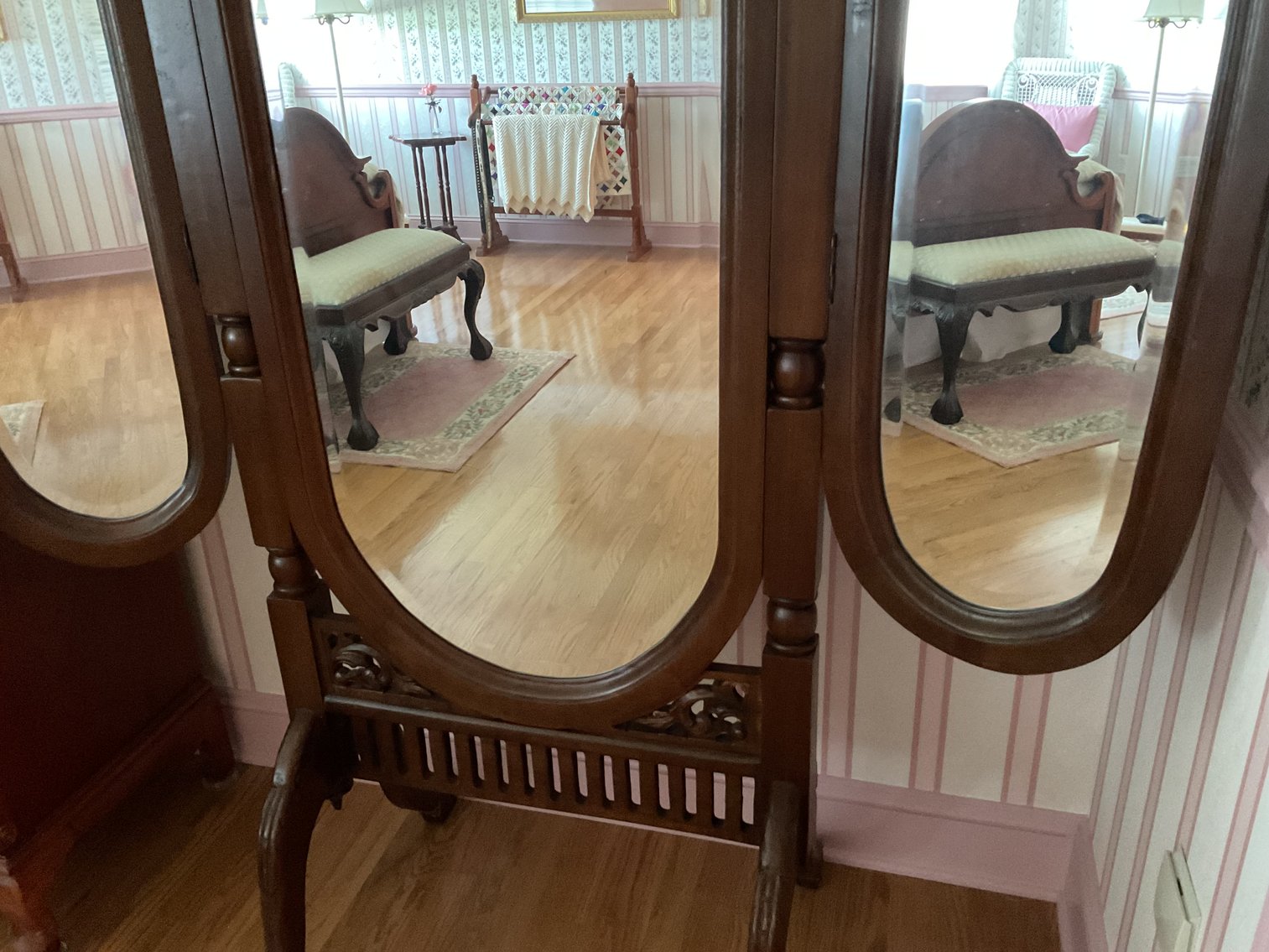 Image for Mahogany Mirror on Stand
