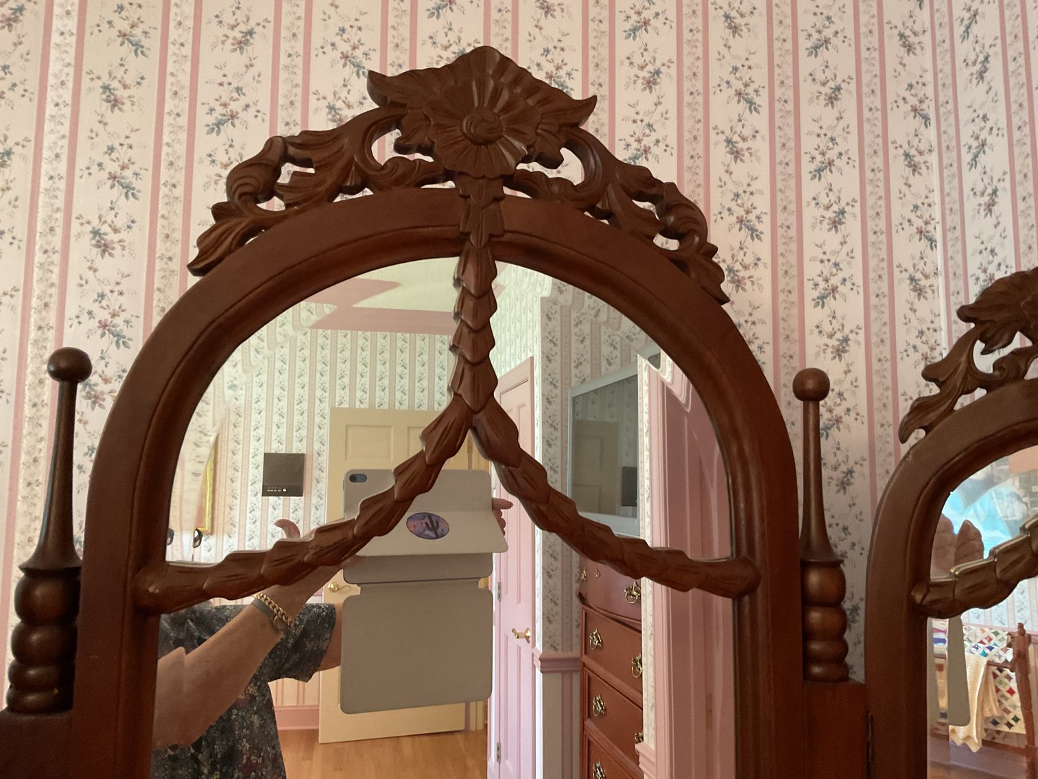 Image for Mahogany Mirror on Stand