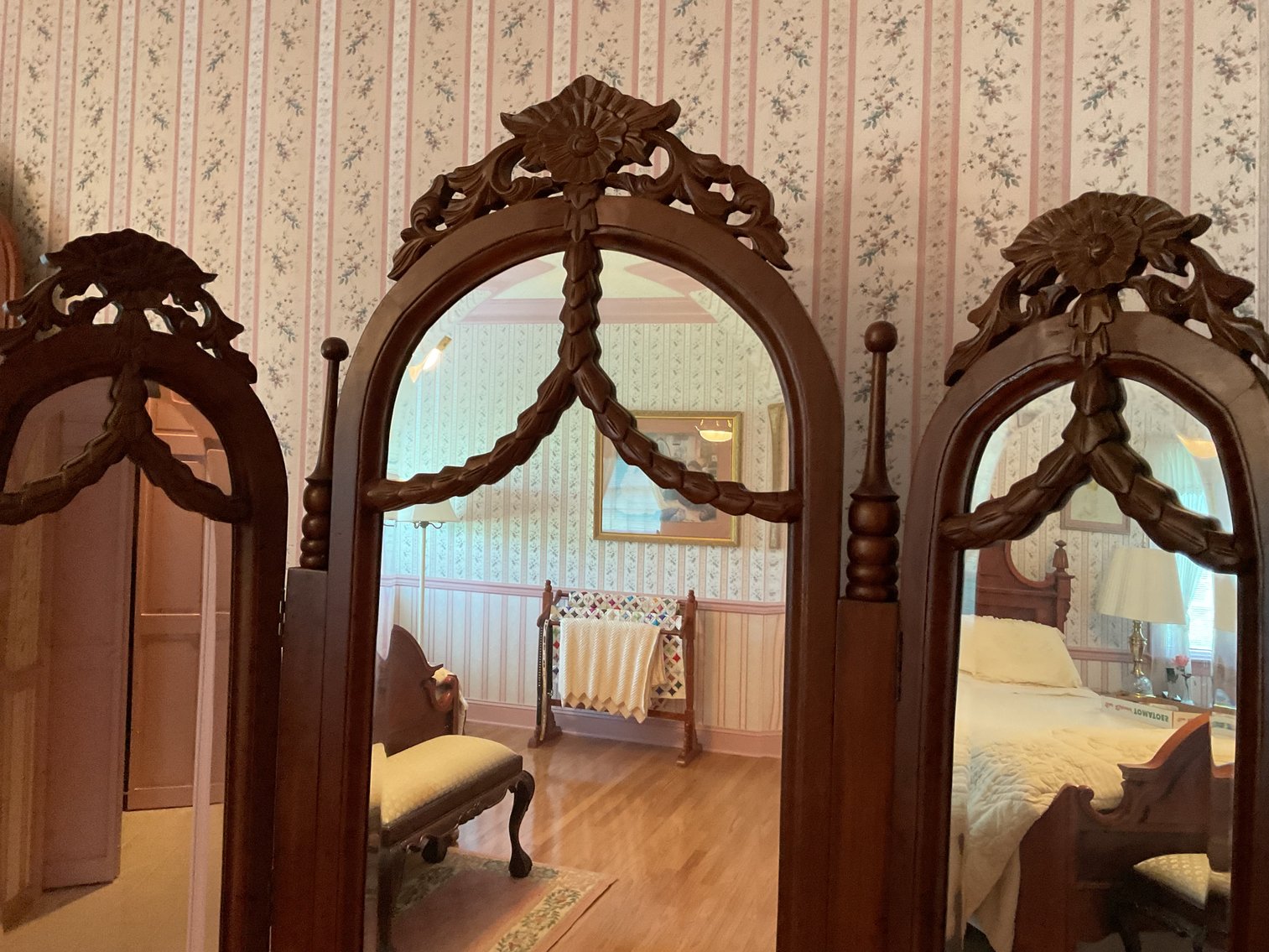 Image for Mahogany Mirror on Stand